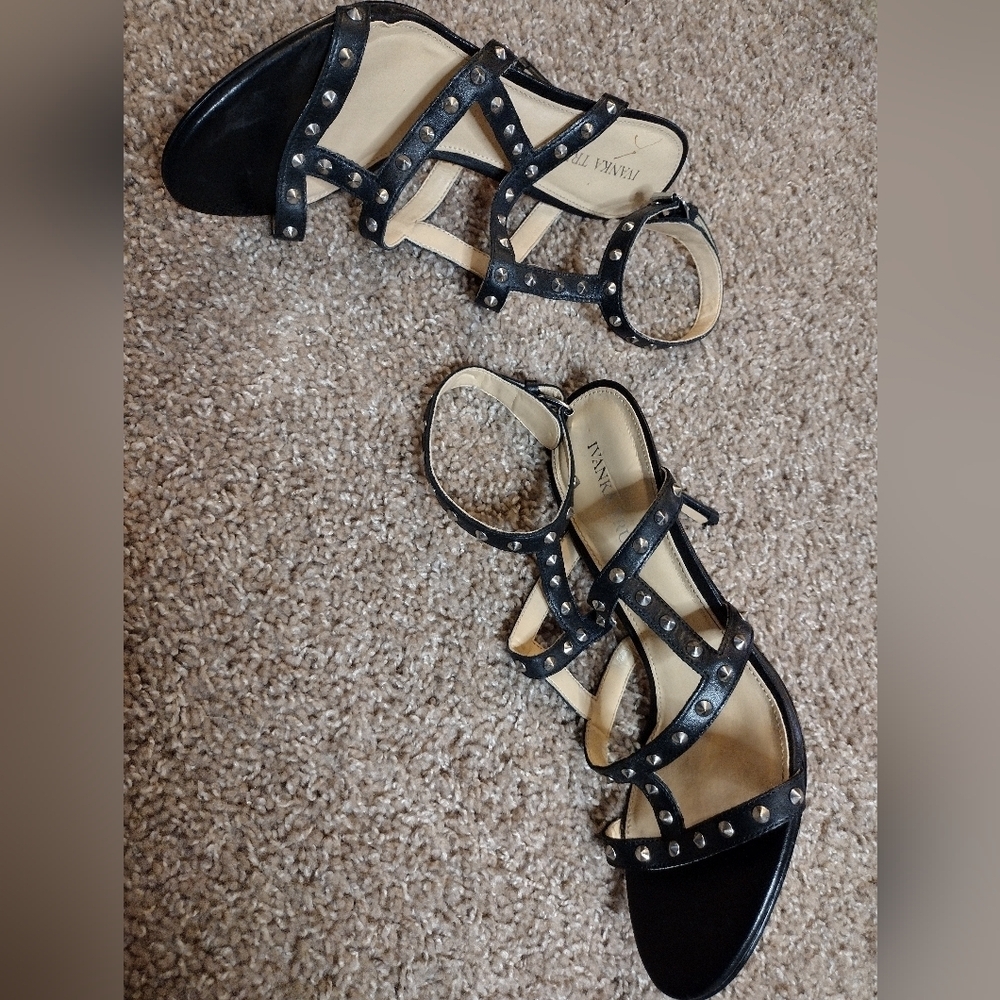 Ivanka Trump Black Studded Cage Heels 9 - Picture 12 of 12